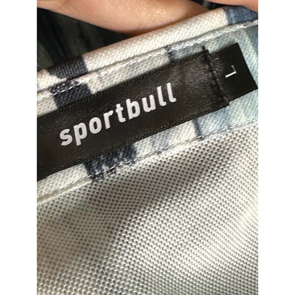 SportBull blue stripe short sleeves golf shirt size large - Picture 3 of 7